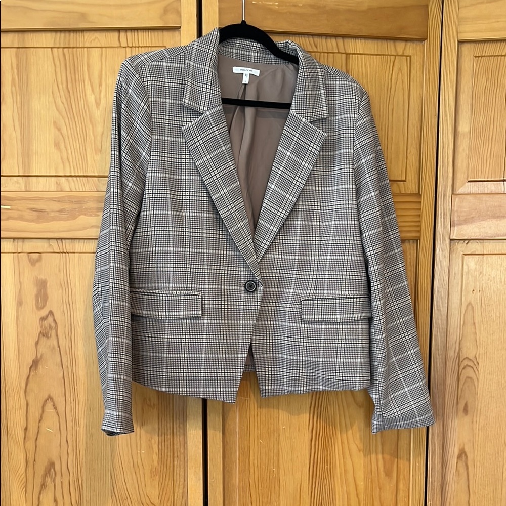 Maurices Gray Plaid Blazer Jacket